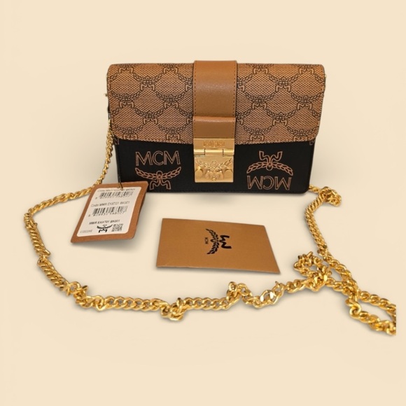 MCM Handbags - MCM Black and Tan Crossbody Bag. NWT